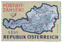 Postleitzahl map stamp