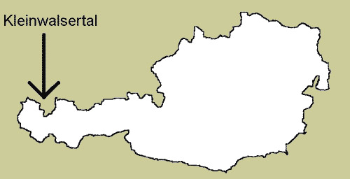 Location of Kleinwalsertal within Austria