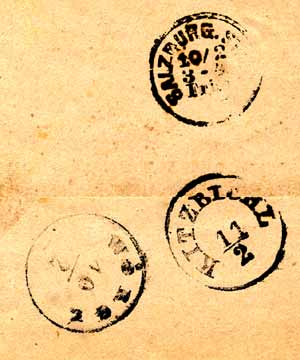 A letter from Hallein - backstamps