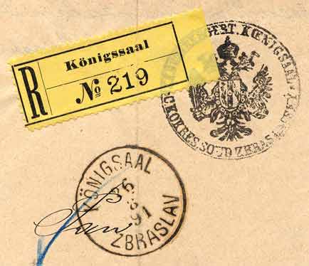 Koenigsaal in Bohemia to Prag, 28.8.1891